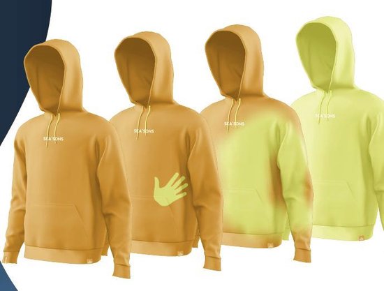 SEA'SONS - Hoodie Jongens/Meisjes - Kleurveranderend - Tie-Dye - Oranje/Geel - Maat 116