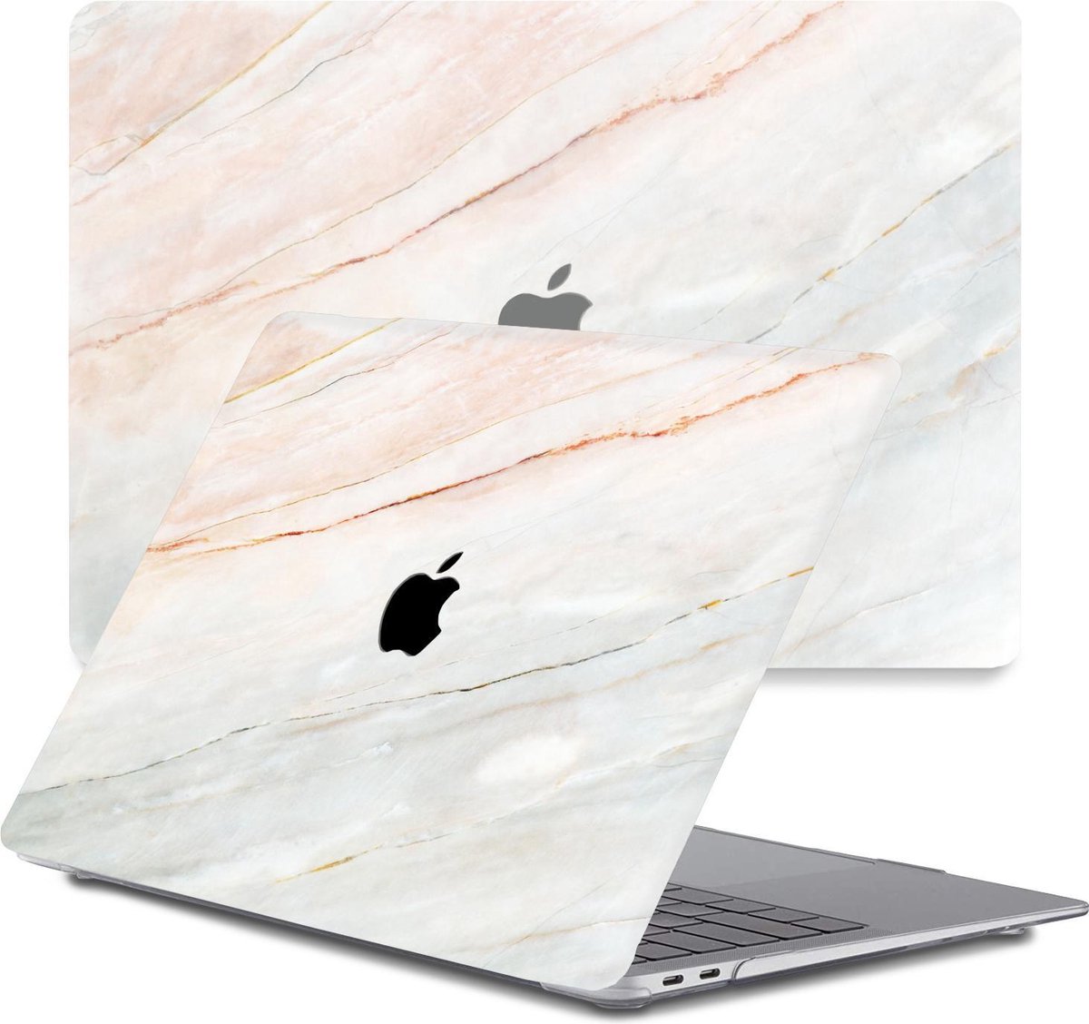 MacBook Air 13 pouces 2018 - Coque imprimée marbre - Noir / Blanc
