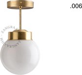 Zangra lamp van messing en glas - melkglas lampenkap