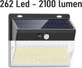 Tuinverlichting op zonneenergie 2 stuks - Buitenlamp met Bewegingssensor - Schermersensor - Wandlamp - led - 226 leds