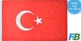 F4B Turkse Vlag | 150x90 cm | Turkije Vlag | 100% Polyester | Messing Ogen | Weerbestendig