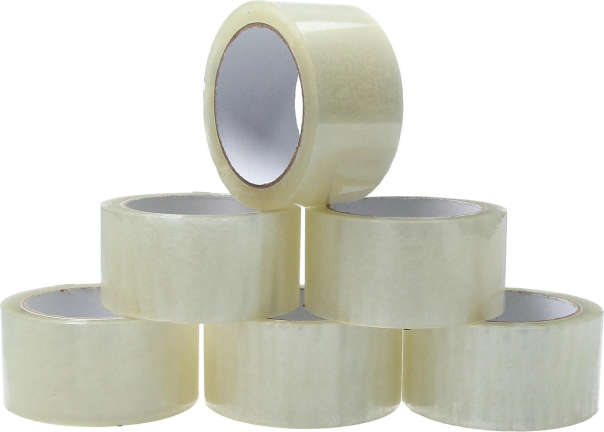 Banzaa Verpakkingstape Low Noise tape – Transparant PP Acryl 50mm 66m 28MY Strong 6 Rollen