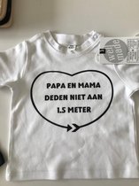 Babybugz T shirt tekst Papa en mama deden niet aan 1.5 Meter set van 2 stuks