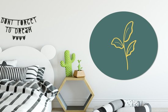 WallCircle - Cercle mural - Cercle mural - Plante - Abstrait - Aluminium - Dibond - 120x120 cm - Intérieur et Extérieur XXL