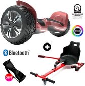 Gyroor Warrior G2 | Oxboard | Off Road Hoverboard met Hoverkart | Bluetooth Speaker | LED verlichting | Rood + Hoverkart Rood