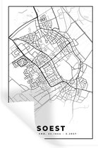 Stickers muraux - Carte - Soest - Zwart - Wit - 80x120 cm - Feuille adhésive