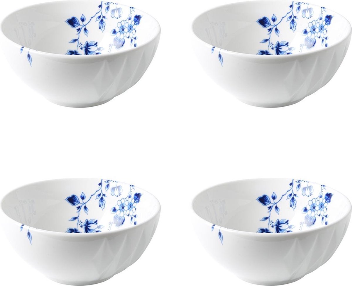 Heinen Delfts Blauw | Blauw Vouw yoghurtschaaltje - 250 ml - 4 stuks