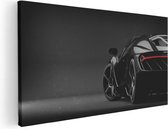 Artaza Canvas Schilderij Zwarte Sportwagen Auto - 60x30 - Foto Op Canvas - Canvas Print