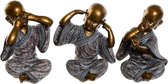 Decoratieve figuren DKD Home Decor Hars Monnik (3 pcs) (25 x 21 x 30 cm)
