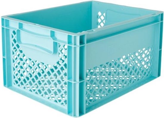 Mand cordo fietskrat junior licht blauw 22x40x30 exclusief systeem - BLAUW  | bol.com