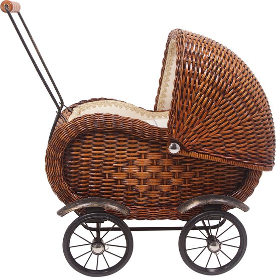 Poussette ancienne en bois pour poupee (Vendue) voir jouets en