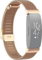 By Qubix - Fitbit Inspire Milanese bandje met gesp (small)  - Champagne Goud