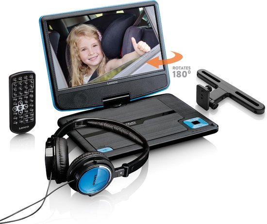 Lenco DVP-910BU - Portable DVD-speler met batterij - 9 inch - Blauw |  bol.com