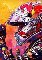 Max Verstappen Art Work -Metalen poster/bordje 30/40 cm - Formule 1 - F1 - F1 2021 - Formula 1 - RedBull - RedBull Racing - Red Bull F1 - Verstappen