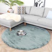 Rond Hoogpolig vloerkleed - Comfy Blauw/Groen Ø 100cm