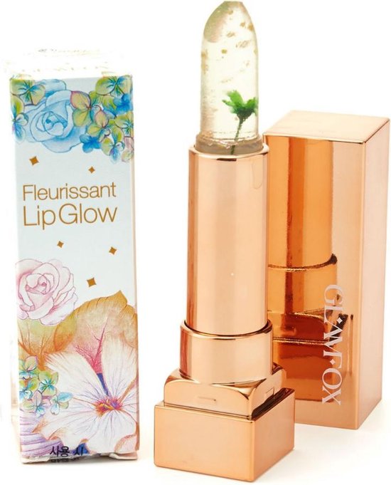 GLAMFOX Moonlight Flower Lip Glow Lipstick - 24 Karaat Goudkorrels Lippenstift met 100% Echte  Maanlicht Bloem - Lip Plumper - Natuurlijke Botox Lipverzorging - 3 Stuks