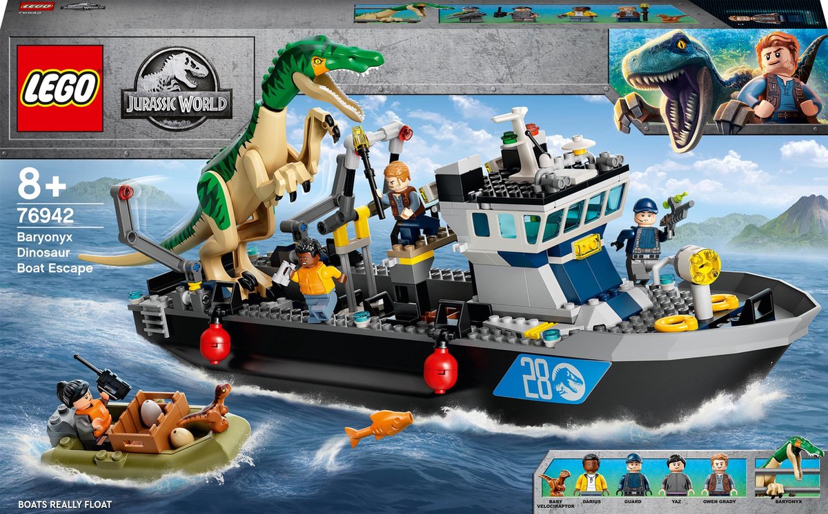 LEGO Jurassic World 76942 L'Évasion en Bateau du Baryonyx