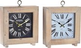 Bordsklocka DKD Home Decor Kader Metaal Hout MDF (2 pcs) (25 x 6 x 29 cm)