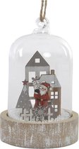 Decoratieve figuren DKD Home Decor Kerstmis Hout Kristal Huis (8 x 8 x 12.5 cm)