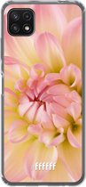 6F hoesje - geschikt voor Samsung Galaxy A22 5G -  Transparant TPU Case - Pink Petals #ffffff