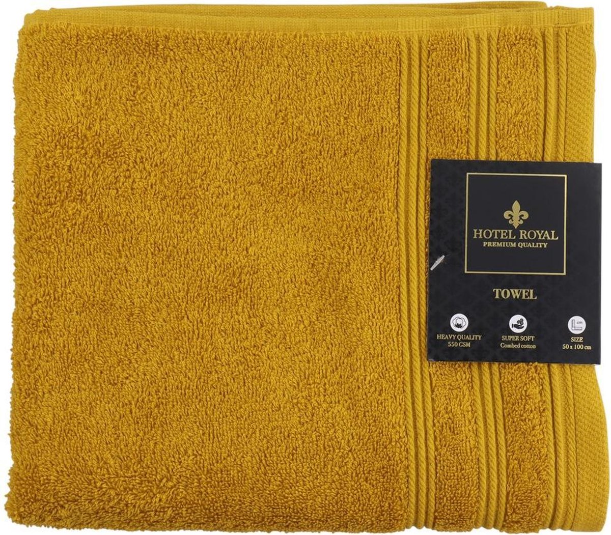 Hotel Handdoek - Badhanddoek Okergeel 50x100 cm - Superzacht Gekamd katoen / 550 GSM Zware kwaliteit Badhanddoek - Hotel handdoek - badlaken - badhandoek - Super soft - Towels - serviette de bain