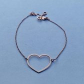 Bracelet minimaliste coeur | AG925 | Rose
