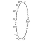 Lucardi Dames Gaia armband - Staal - Armband - Cadeau - 20 cm - Zilverkleurig