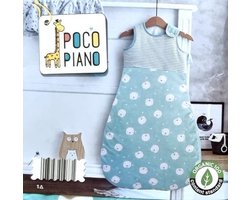 Poco piano Baby slaapzak Groen met ijsbeer motief Maat 68 bol