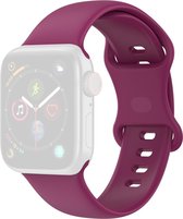 By Qubix Siliconen sportbandje - Wijnrood - Maat: M-L - Geschikt voor Apple Watch 42mm - 44mm - 45mm - Ultra - 49mm - Compatible Apple watch bandje -