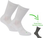 Bamboo sportsok - Naadloze sokken - Antibacterieel - Heren en dames - 2 Paar - 1 Paar sokken cadeau - Wit - 35/38