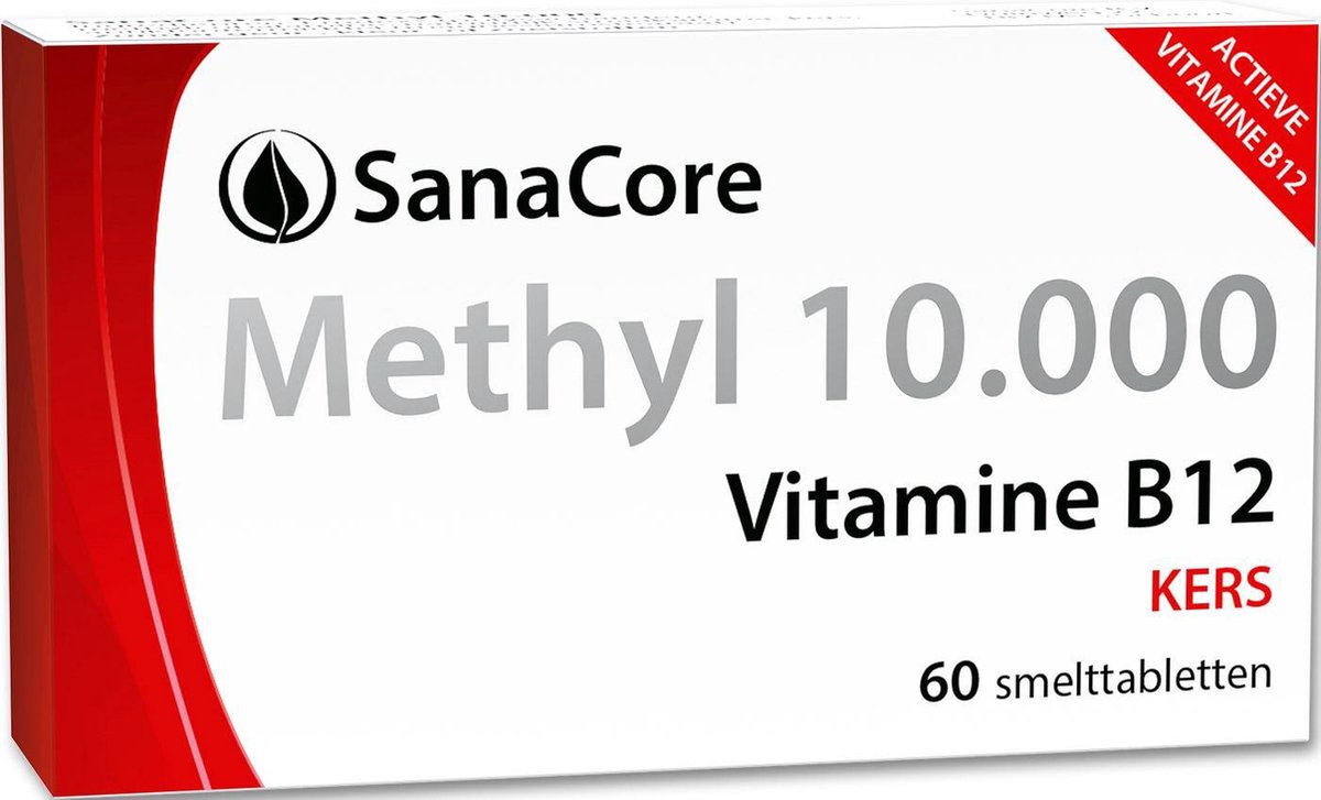 SanaCore Methyl 10.000 - Actieve Vitamine B12 - 60 zuigtabletten - Methylcobalamine