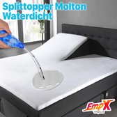 Split topper Beschermer Waterdicht - Hoeslakenbadstof - Antibacteriëel - Rondom Elastiek | Wit | Waterdichte Matras Beschermer Incontinentie Matrasbeschermer | 160 x 200