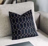 Lucy’s Living Luxe sierkussen Velvet CRYSTAL Black - 45 x 45 cm - polyester - wonen - interieur – woonaccessoires – kussentjes