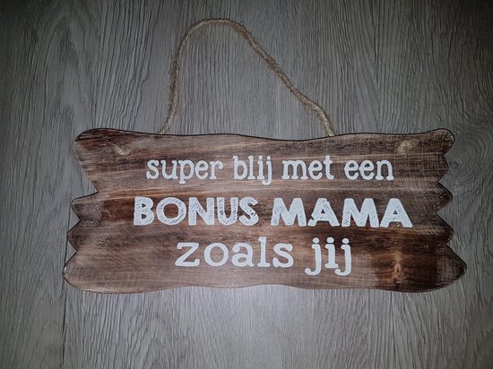 Woodart tekstbord Bonus mama