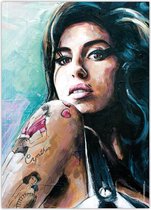 Passionforart.eu Poster - Amy Winehouse Canvasdoek - 70 X 50 Cm - Multicolor