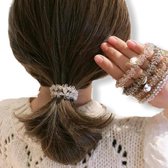 Hairpin-Haarelastiek-Haarmode-facet geslepen kraaltjes-grijs