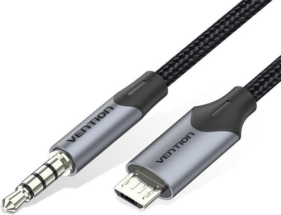 Vention Micro USB naar 3.5mm Audio TRRS Aux Jack kabel - 1 meter | bol.com