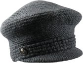 Baret dubbel gebreid met klep dames - 30% wol