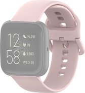 Fitbit versa bandje van By Qubix - Fitbit Versa 1 / 2 & Lite siliconen sportbandje met gespsluiting - Roze - Maat: Small