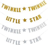 Zilveren letterslinger Twinkle Twinkle Little Star - slinger - banner - twinkle - babyshower -z ilver