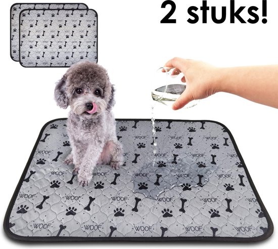 Jooba® Wasbare puppy pads 2 Stuks - Puppy training pads - Hondentoilet - Zindelijkheidstraining - 70x50cm - Absorberende mat - Puppy