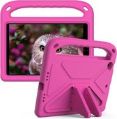 Voor iPad mini 5/4/3/2/1 Handvat Draagbare EVA Schokbestendig Anti Vallen Beschermhoes met Driehoek Houder (Rose Red)