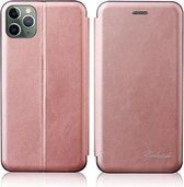 Voor iPhone 13 mini Geïntegreerde Spanning Retro Textuur Magnetische TPU + PU Leren Case met Kaartsleuf & Houder (Rose Goud)