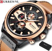 Horloges voor Mannen Heren Horloge Curren Herenhorloge Watch - Jongens Horloges - Oranje Rosé - Litts®