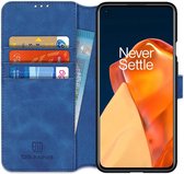 DG Ming OnePlus 9 Pro Hoesje Retro Wallet Book Case Blauw