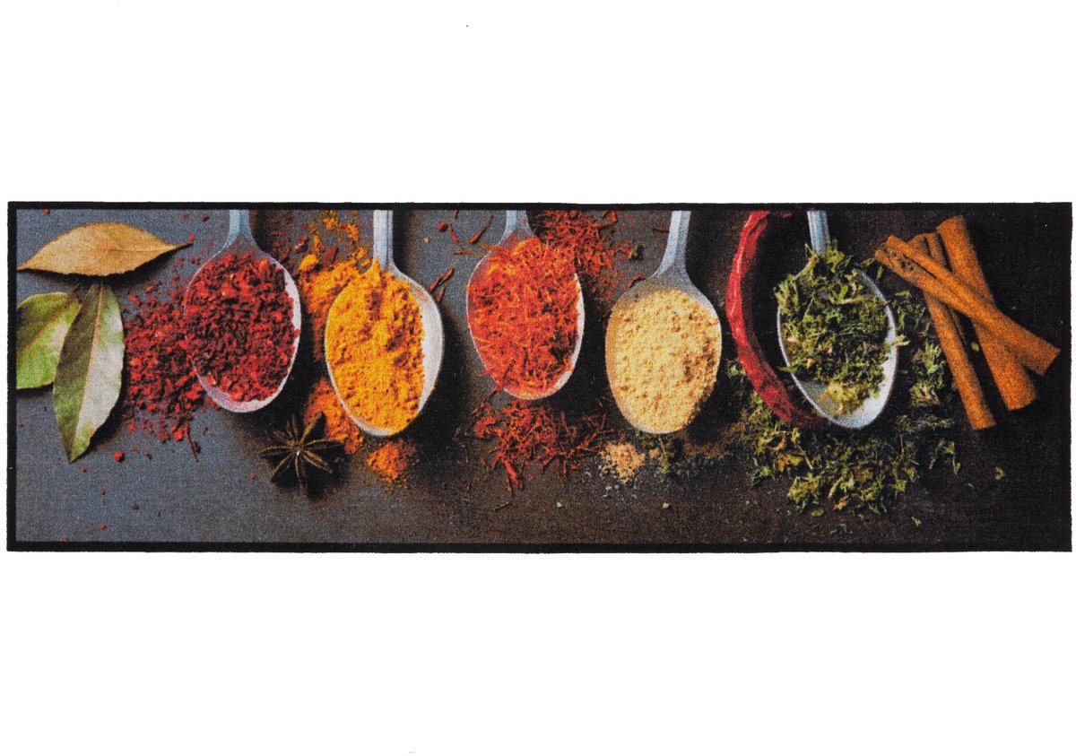 MD Entree - Keukenloper - Vloerkleed - Machinewasbaar - Cook&Wash - Cooking Herbs - 50 x 150 cm