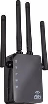 Bol.com DrPhone WR4 Pro - Wifi Versterker - Range Extender - 5GHZ + 2.4GHZ Dual Band Repeater - Router - 4 Antenne - Zwart aanbieding