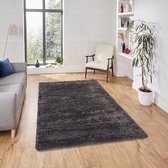 Flycarpets Wenen Hoogpolig vloerkleed - Gerecycled Duurzaam - Antraciet - 160x230 cm