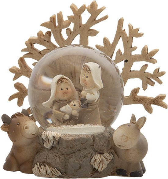 Clayre & Eef Beeld  Kerstgroep 8x5x8 cm Bruin Kunststof Kerstdecoratie beeld decoratie  Decoratieve Accessoires