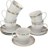 Set van koffiekopjes Lenna Porselein (6 Onderdelen)